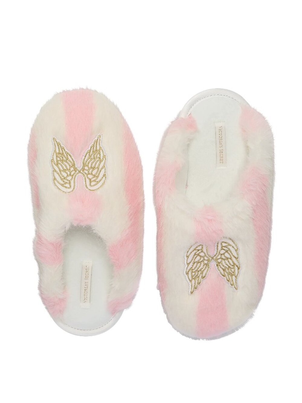 Victoria's Secret Luxe Plush Closed-Toe Slippers Angel Wings Size Medium NWT